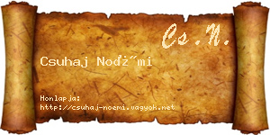 Csuhaj Noémi névjegykártya